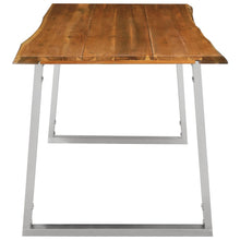 Charger l&#39;image dans la galerie, Tavolo da Pranzo 160x80x75cm Massello Acacia e Acciaio Inox