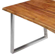 Charger l&#39;image dans la galerie, Tavolo da Pranzo 160x80x75cm Massello Acacia e Acciaio Inox