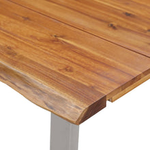 Charger l&#39;image dans la galerie, Tavolo da Pranzo 160x80x75cm Massello Acacia e Acciaio Inox