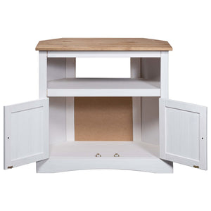 Mobiletto in Pino Messicano Bianco con piano Naturale 80x43x78 cm