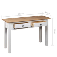 Charger l&#39;image dans la galerie, Tavolo Consolle Bianco 110x40x72 cm Legno Massello Pino Panama