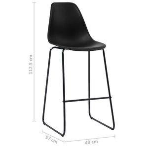 Sedie da Bar 2 pz Nere in Plastica