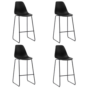 Sedie da Bar 4 pz Nere in Plastica