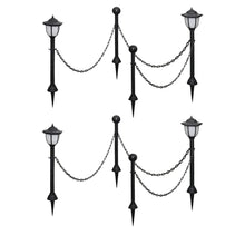 Carica l&#39;immagine nel visualizzatore di Gallery, Lampioncini Solari 4 pz con Catena di Recinzione e Paletti