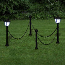 Carica l&#39;immagine nel visualizzatore di Gallery, Lampioncini Solari 4 pz con Catena di Recinzione e Paletti