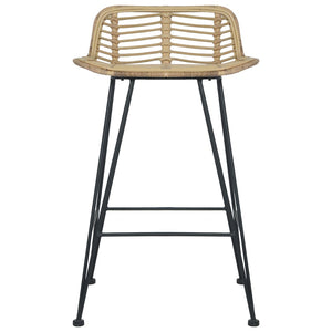 Sedie da Bar 2 pz in Rattan Naturale