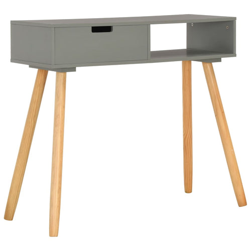 Tavolo Consolle Grigio 80x30x72 cm in Legno Massello di Pino