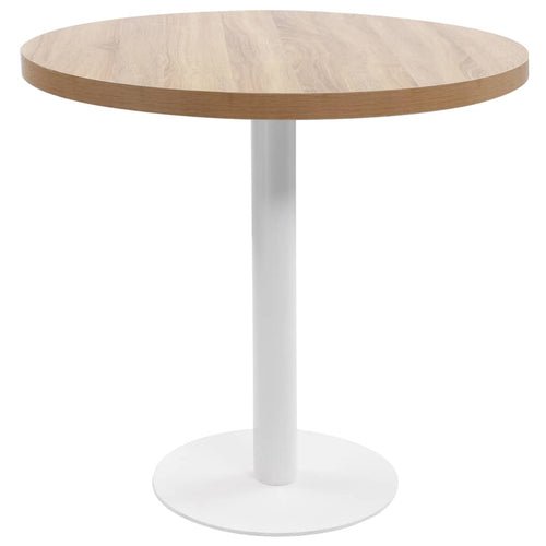 Tavolo da Pranzo Stile Bistrot Marrone Chiaro 80 cm in MDF