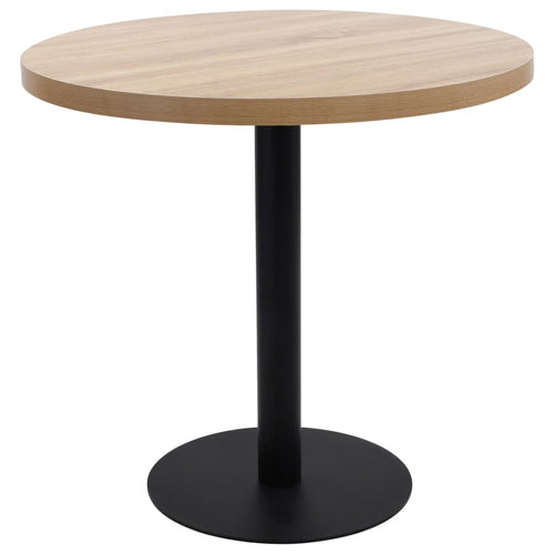 Tavolo da Pranzo Stile Bistrot Marrone Chiaro 80 cm in MDF