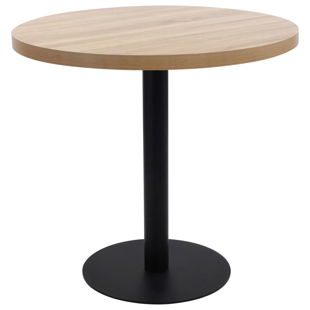 Tavolo da Pranzo Stile Bistrot Marrone Chiaro 80 cm in MDF