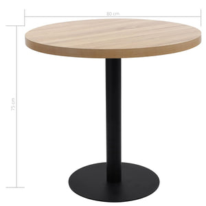 Tavolo da Pranzo Stile Bistrot Marrone Chiaro 80 cm in MDF