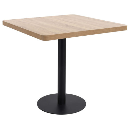 Tavolo da Pranzo Stile Bistrot Marrone Chiaro 80x80 cm in MDF