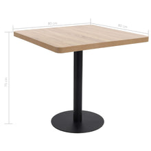 Load image into Gallery viewer, Tavolo da Pranzo Stile Bistrot Marrone Chiaro 80x80 cm in MDF