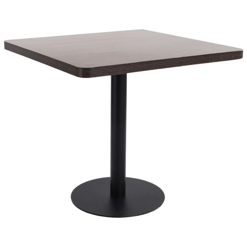 Tavolo da Pranzo Stile Bistrot Marrone Scuro 80x80 cm in MDF