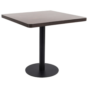 Tavolo da Pranzo Stile Bistrot Marrone Scuro 80x80 cm in MDF