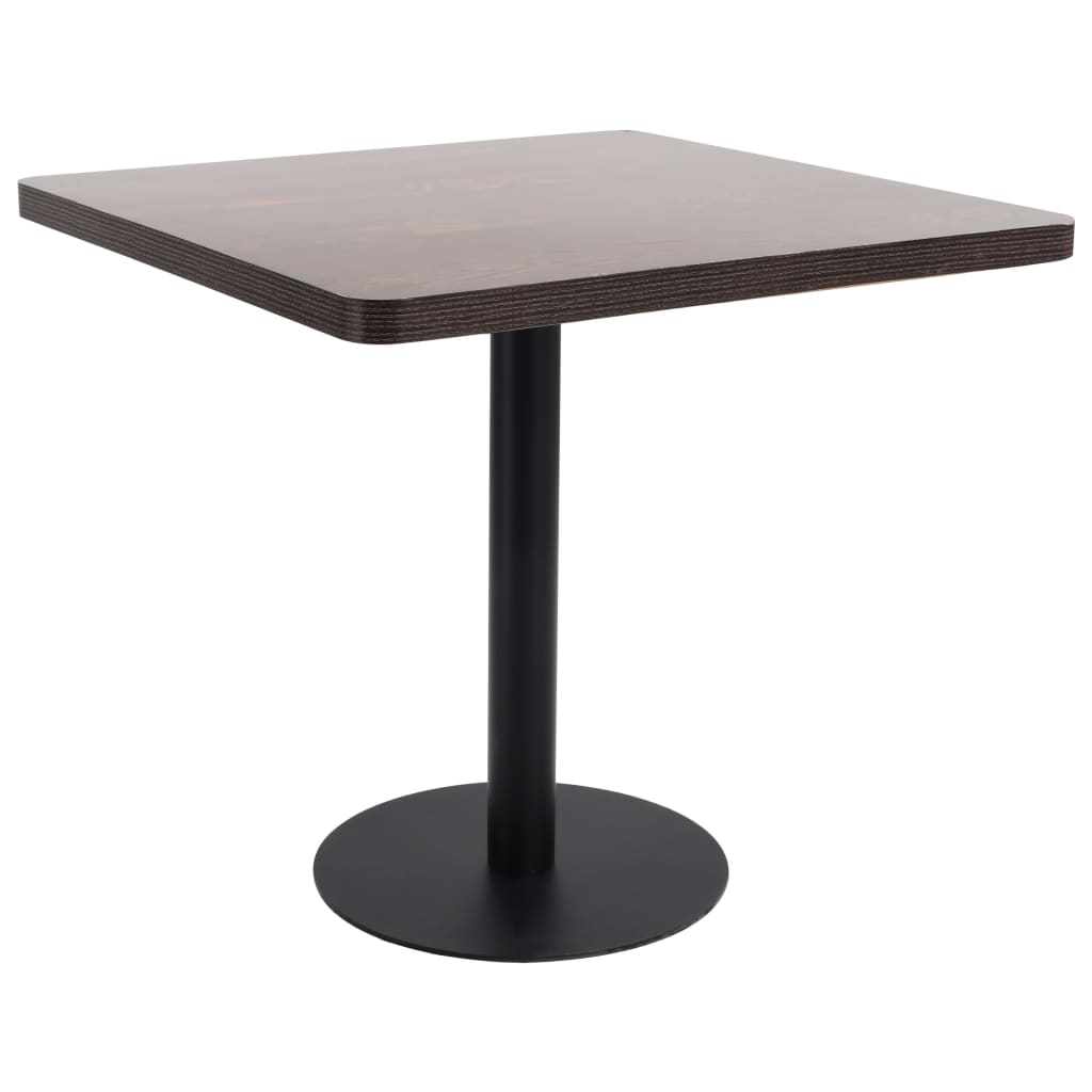 Tavolo da Pranzo Stile Bistrot Marrone Scuro 80x80 cm in MDF