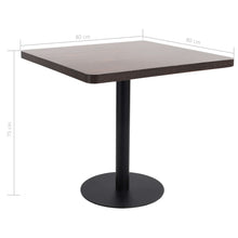 Load image into Gallery viewer, Tavolo da Pranzo Stile Bistrot Marrone Scuro 80x80 cm in MDF