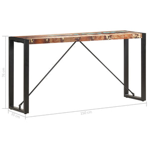 Mobiletto Consolle 150x35x76 cm in Legno Massello di Recupero