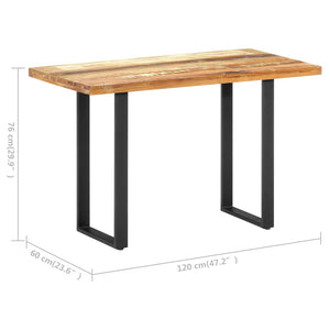 Tavolo da Pranzo 120x60x76 cm in Legno Massello di Recupero