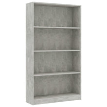 Indlæs billede til gallerivisning Libreria 4 Ripiani Grigio Cemento 80x24x142cm Legno Multistrato