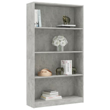 Indlæs billede til gallerivisning Libreria 4 Ripiani Grigio Cemento 80x24x142cm Legno Multistrato