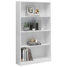 Indlæs billede til gallerivisning Libreria 4 Ripiani Bianco Lucido 80x24x142 cm Legno Multistrato