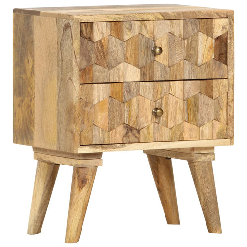 Mobiletto 2 cassetti 40x30x50 cm in Legno Massello di Mango