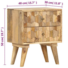 Load image into Gallery viewer, Mobiletto 2 cassetti 40x30x50 cm in Legno Massello di Mango
