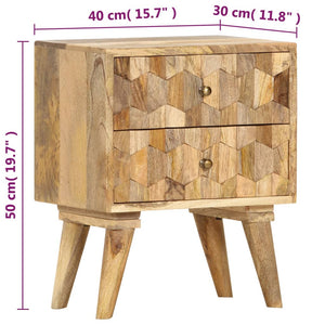 Mobiletto 2 cassetti 40x30x50 cm in Legno Massello di Mango