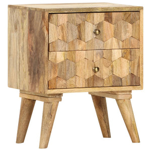 Mobiletto 2 cassetti 40x30x50 cm in Legno Massello di Mango