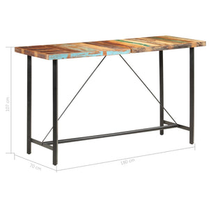 Tavolo Bar da Pranzo 180x70x107 in Legno Massello di Recupero