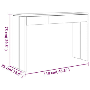 Mobiletto Consolle 110x35x75 cm in Legno Massello di Teak