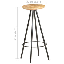 Load image into Gallery viewer, Sgabelli da Bar 2 pz in Legno Grezzo di Mango