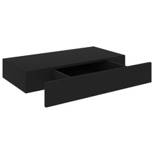 Load image into Gallery viewer, Pensile a Muro Nero con 1 Cassettoin MDF 48x25x8 cm