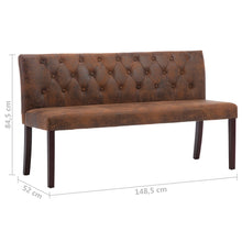 Load image into Gallery viewer, Divanetto 148,5 cm Marrone in Similpelle Scamosciata