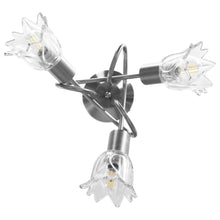 Laden Sie das Bild in den Galerie-Viewer, Lampadario con Paralumi in Vetro per 3 Lampadine E14 Tulipano