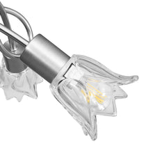 Laden Sie das Bild in den Galerie-Viewer, Lampadario con Paralumi in Vetro per 3 Lampadine E14 Tulipano
