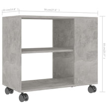 Laden Sie das Bild in den Galerie-Viewer, Mobiletto con Rotelle Grigio Cemento 70x35x55 cm in Legno Multistrato
