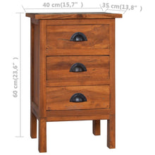 Load image into Gallery viewer, Mobiletto con 3 cassetti 40x35x60 cm in Legno Massello di Teak