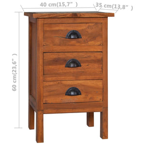Mobiletto con 3 cassetti 40x35x60 cm in Legno Massello di Teak