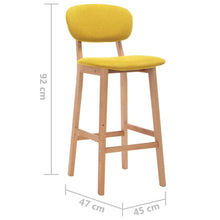 Carica l&#39;immagine nel visualizzatore di Gallery, Sgabelli da Bar 2 pz Giallo Senape in Tessuto