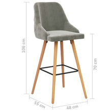Load image into Gallery viewer, Sgabelli da Bar 2 pz Grigio Chiaro in Velluto
