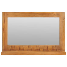 Load image into Gallery viewer, Specchio da Parete con Mensola per bagno 60x12x40 cm in Massello di Teak