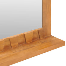Load image into Gallery viewer, Specchio da Parete con Mensola per bagno 60x12x40 cm in Massello di Teak