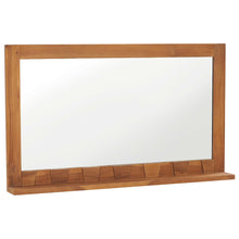 Laden Sie das Bild in den Galerie-Viewer, Specchio da Parete con Mensola per bagno 100x12x60 cm in Massello di Teak