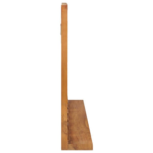 Specchio da Parete con Mensola per bagno 100x12x60 cm in Massello di Teak