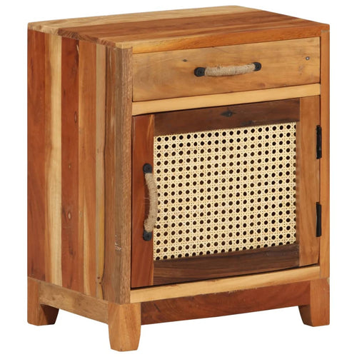 Mobiletto con anta e cassetto 40x30x50 cm in Legno Massello di Recupero