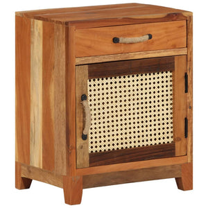 Mobiletto con anta e cassetto 40x30x50 cm in Legno Massello di Recupero