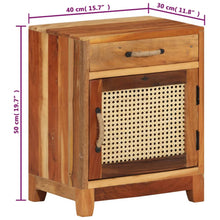 Load image into Gallery viewer, Mobiletto con anta e cassetto 40x30x50 cm in Legno Massello di Recupero