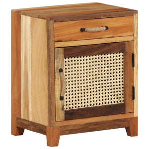 Mobiletto con anta e cassetto 40x30x50 cm in Legno Massello di Recupero